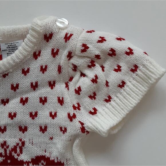 Girls 3T Reindeer Intarsia Cable Knit Sweater Dress with Beanie Hat Christmas - Picture 5 of 13